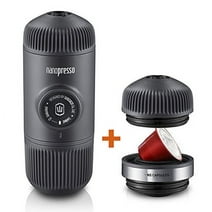 Wacaco Nanopresso Portable Espresso Maker - NS Adapter Compatible - for Capsules and Ground Coffee - Outdoor Coffee Machine Set - Ideal for Camping & Travel