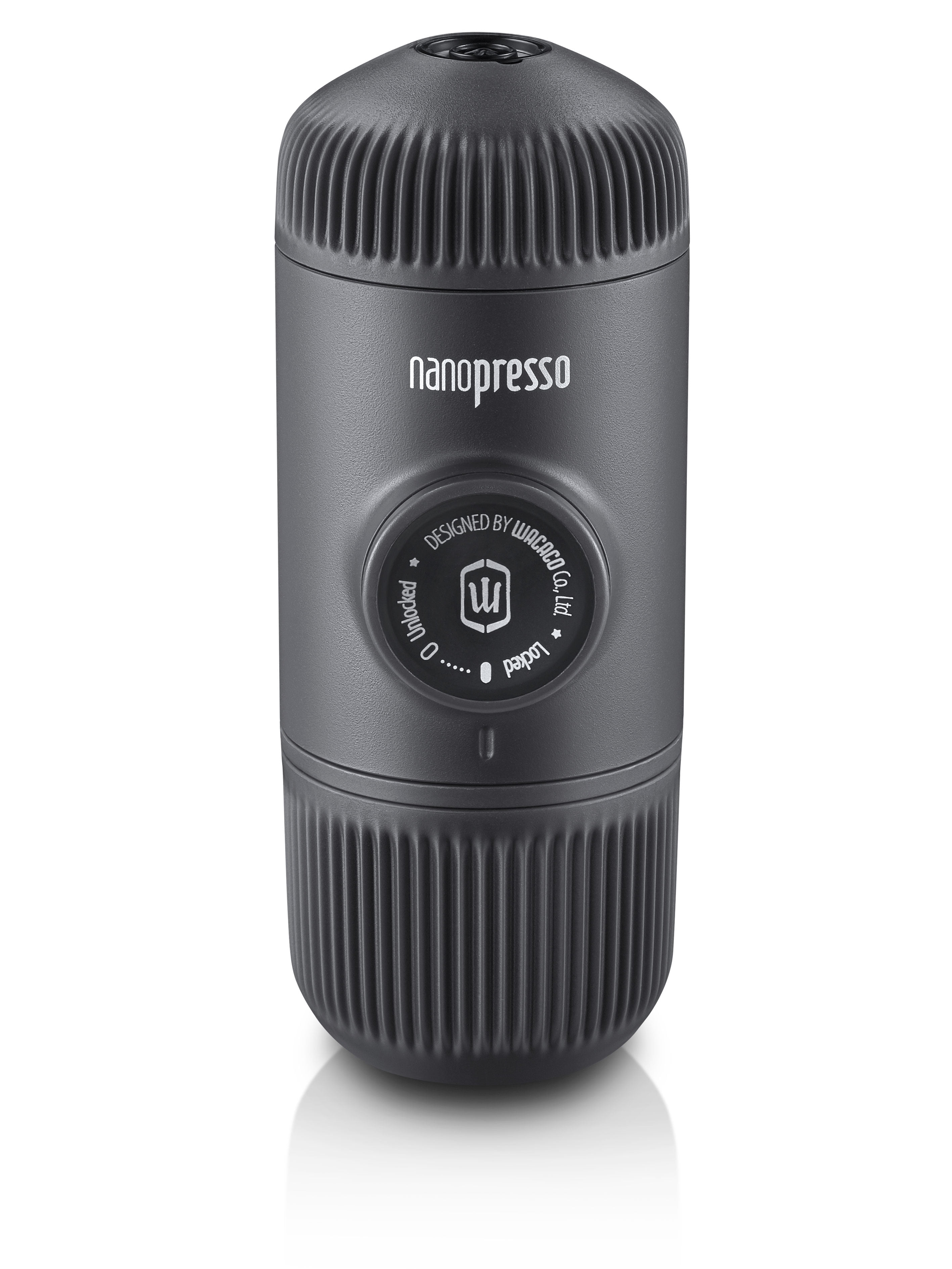 Black Manual Portable Espresso Maker with Grinder and Pump