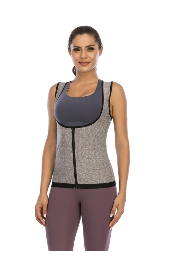 Plus Size Sauna Sweat Vest for Women Heat Sauna Shaper Shirt Workout Weight Loss Tank Top