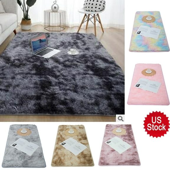 Wacanda Tie Dyeing Fluffy Rugs Anti-Skid Area Rug Dining Room Carpet Floor Bedroom Mat