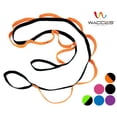 thumbnail image 1 of Wacces Yoga Strap Stretch Restore Multi-Grip Fitness Pilates Stretching Belt - Orange - Black, 1 of 5
