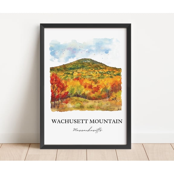 Wachusett Mountain Wall Art Westminster Ma Poster Massachusetts Artwork Wachusett Mtn Gift Travel Poster Travel Poster Housewarming Gift , Poster Print Only