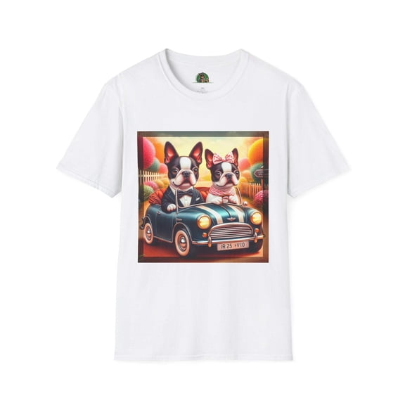 Wacky Boston Terrier Cute Dogs In Tiny Car Shirt