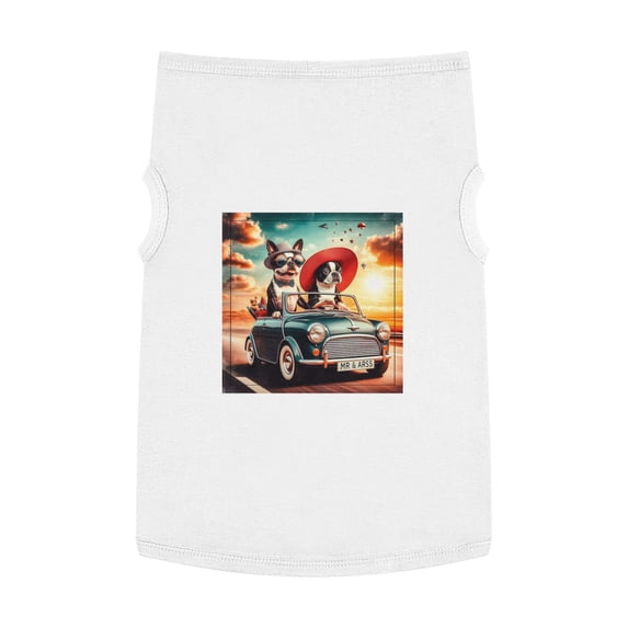 Wacky Boston Terrier Dog Driving in Car Tank Top For Pet