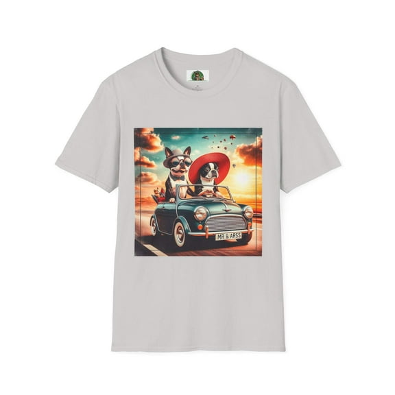 Wacky Boston Terrier Dogs Driving At Sunset Shirt