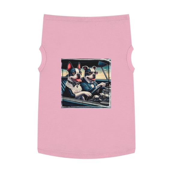 Wacky Pet Tank Top Boston Terrier Couple Driving Car