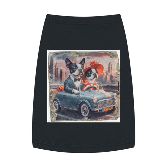 Wacky Pet Tank Top Boston Terriers Driving Dog Shirt