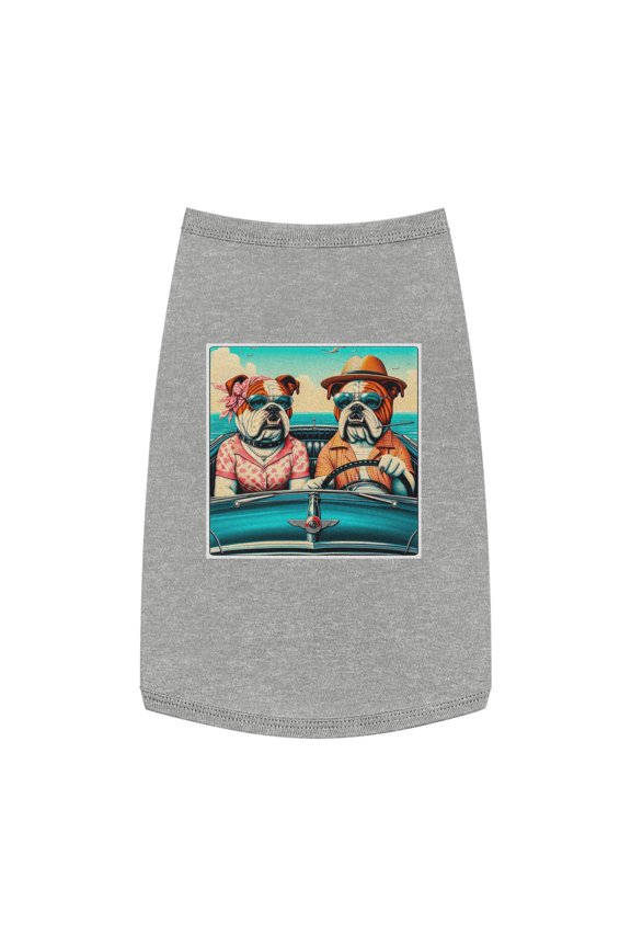 Wacky Pet Tank Top Bulldog vacationing couple t shirt