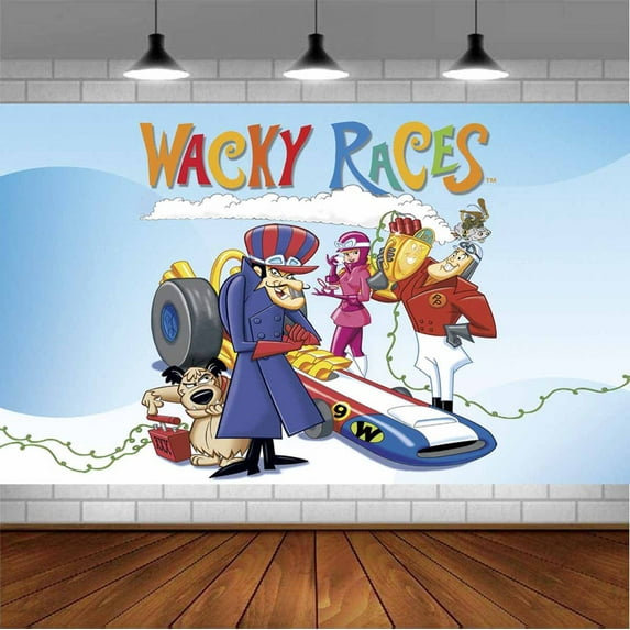 Wacky Races Backdrop Banner Party Supplies Poster Movie Theme Background for Photography Birthday Decorations