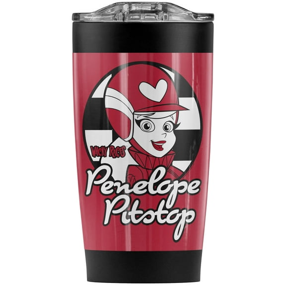 Wacky Races Penelope Pitstop Stainless Steel Tumbler 20 oz Coffee Travel Mug/Cup, Vacuum Insulated & Double Wall with Leakproof Sliding Lid | Great for Hot Drinks and Cold Beverages
