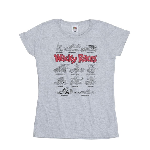 Wacky Races Womens Car Lineup Cotton T-Shirt