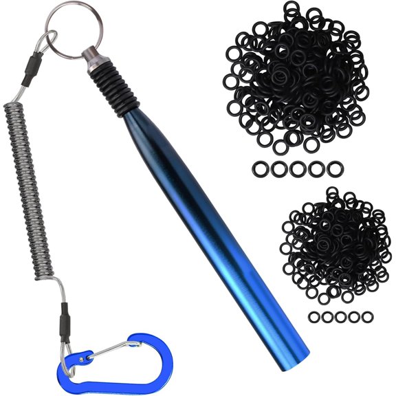 Wacky Rig Fishing Tool Kit with 210Pcs Silicone O-Rings, Ultra-Smooth Tube for Easy Worm Rigging, Fits 3"-4" and 5"-7" Stick Baits, Protects Soft Plastic Lures