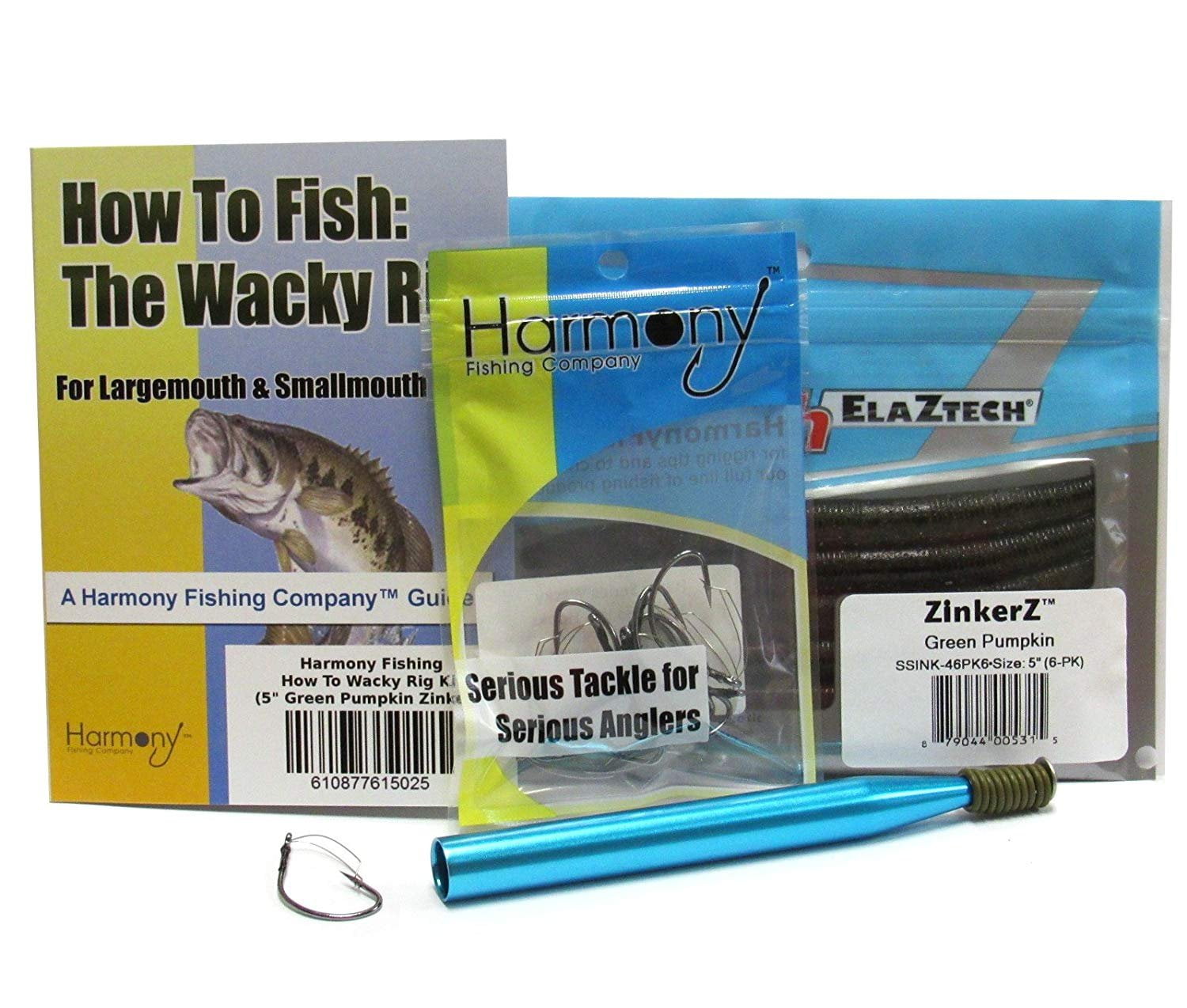 Wacky Rig Kit ZMan ZinkerZ 6pk + Wacky Weedless Hooks 10pk + Wacky Tool w/10 Wacky Rings