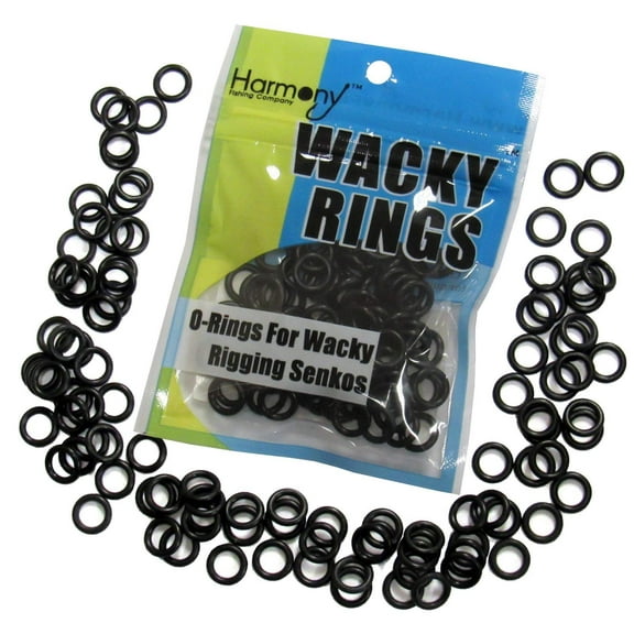 Wacky Rings 100pk O-Rings for Wacky Rigging Senkos/Worms/Soft Stickbaits Bait Saver Orings for Senko Worm Save Your Baits from Tearing While Wacky Neko Rigging 4-5, Black