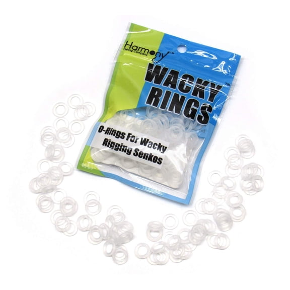 Wacky Rings 100pk O-Rings for Wacky Rigging Senkos/Worms/Soft Stickbaits Bait Saver Orings for Senko Worm Save Your Baits from Tearing While Wacky Neko Rigging 6+, Clear