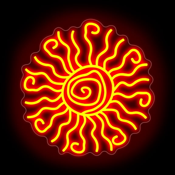 Wacky Sun Neon Sign LED Night Lamp for Room Wall Decor Sun Sign Bedroom Aesthetic Sunrise Sunset Neon Sign for Party Art Neon Design for Bedroom Home Bar Room Decor Gift
