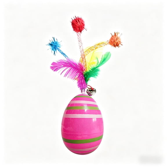 Wacky Wobble Cat Tumbler Toy with Feather Teaser & Bell, Non-Tipping Interactive Pet Entertainment Toy for Cats & Kittens, Daily Companionship, Training Reward Gift