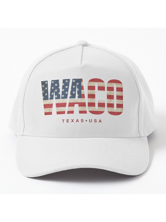 Waco Texas Vintage USA Flag Baseball Hat, American City Heritage Graphic Design, Classic Cap