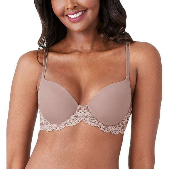 Wacoal Instant Icon Contour Plunge Underwire Bra (853322),34D,Cafe Au Lait