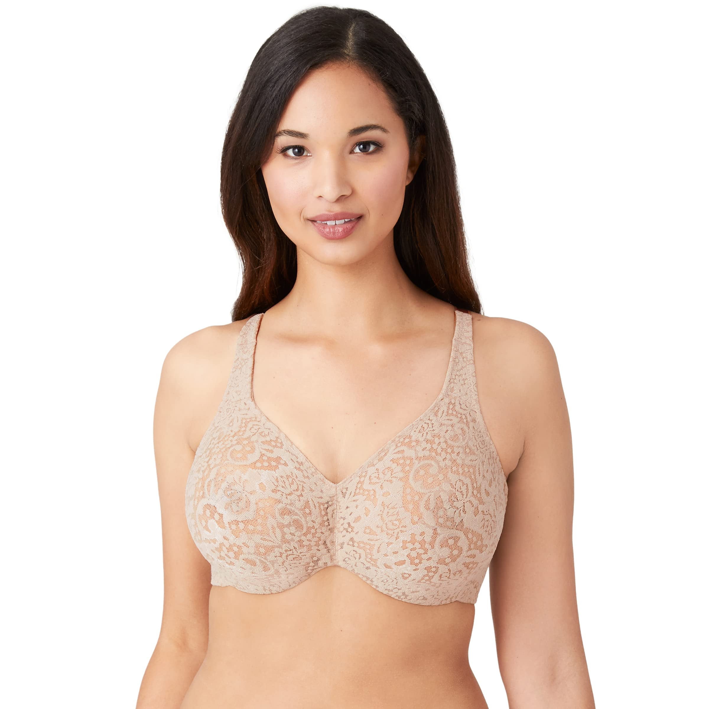 Wacoal Women's Plus-size Halo Lace Full Coverage Underwire Bra, Toast, 38C