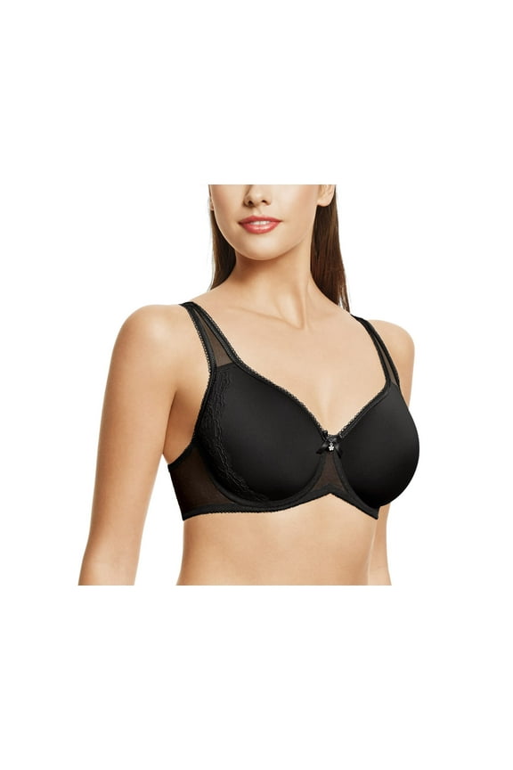 Retro Chic Seamless Underwire Contour Bra 853186 Black 38G