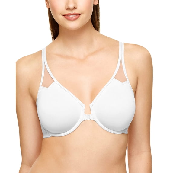 Wacoal Women's Body Unlined Front Close Underwire Racerback Bra, White, 32C
