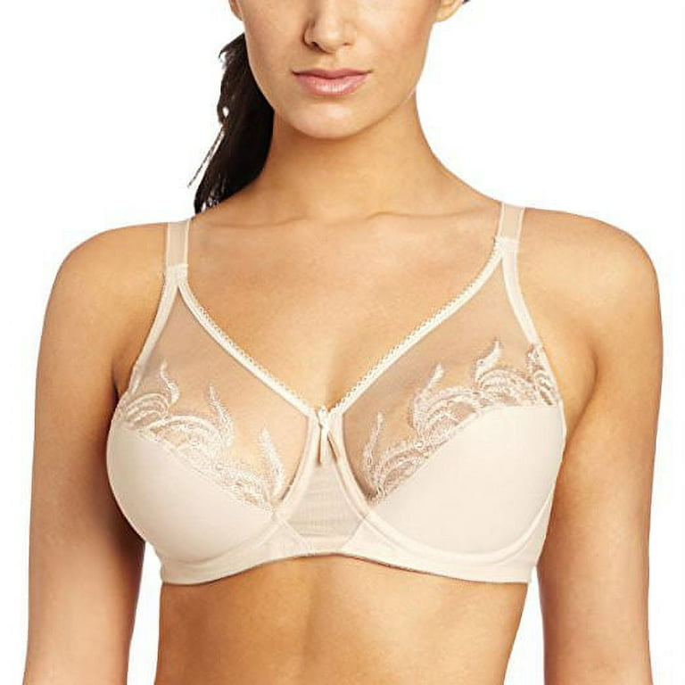 Wacoal Women's Feather Embroidery Underwire Bra, Naturally Nude, 32D 