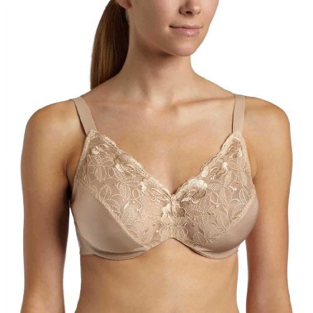 Wacoal Women's Hidden Elegance Embroidered Underwire Minimizer Bra,  Naturally Nude, 38D