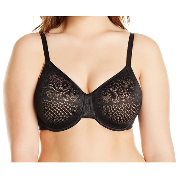 Wacoal NEW Deep Black Women's Size 34C Sheer Floral Minimizer Bra