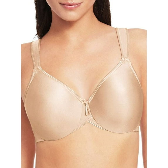 Wacoal Womens Body Suede Satin Underwire Full Coverage Bra Beige 36D