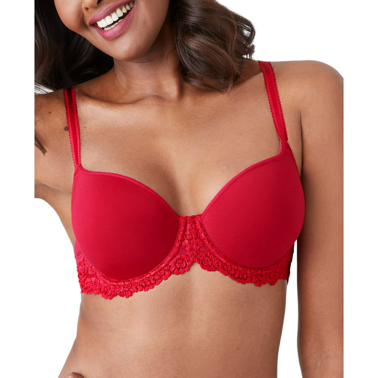 Wacoal Womens Embrace Lace Underwire Molded Cup Bra,Persian Red,34 B 
