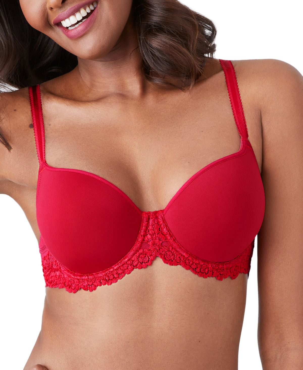 Wacoal Womens Embrace Lace Underwire Molded Cup Bra,Persian Red,38 B 