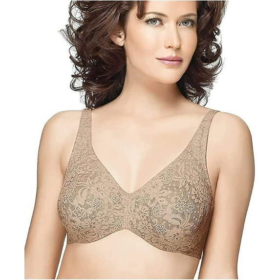 Wacoal Womens Full Figure Halo Lace Bra,Toast- Nude,32DD