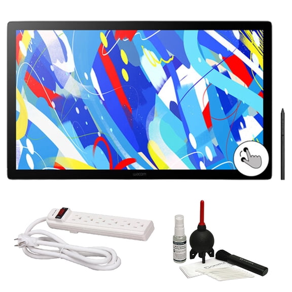 Wacom Cintiq 24 Creative Pen and Touch Display - Black (2025) w/ Power Strip + Cleaning Kit
