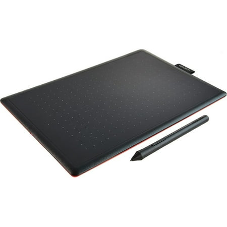 One by Wacom Student Drawing Tablet (medium) – Works with Chromebook, Mac, PC - Black/Red
