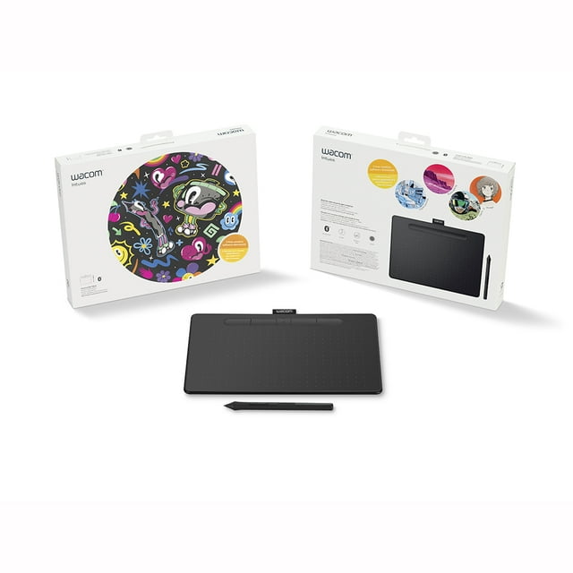 Wacom Intuos Wireless Graphics Drawing Tablet with 3 Bonus Software Included, 10.4" X 7.8", Black, Medium (CTL6100WLK0)