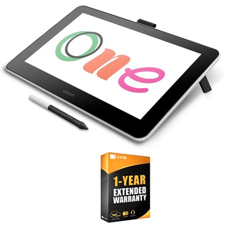 Wacom One Digital Drawing Tablet with Screen 13.3 inch Graphics Display for Art Bundle with 1 YR CPS Enhanced Protection Pack