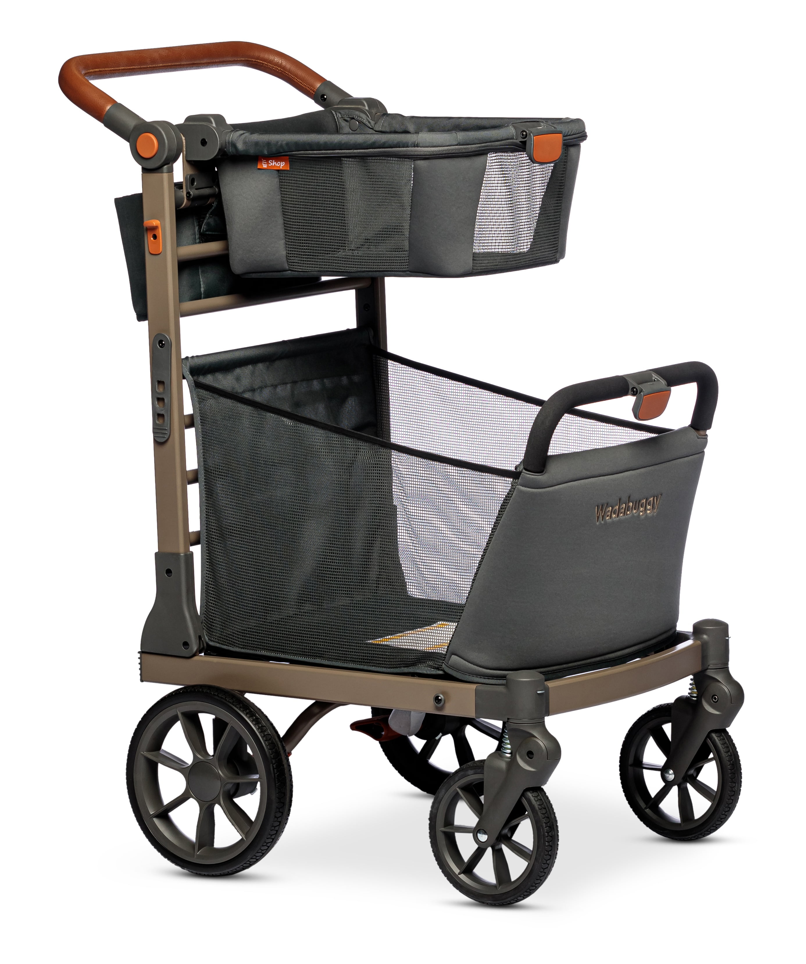 Free Shipping! Wadabuggy Premium Foldable Shopping Cart, 2 Baskets