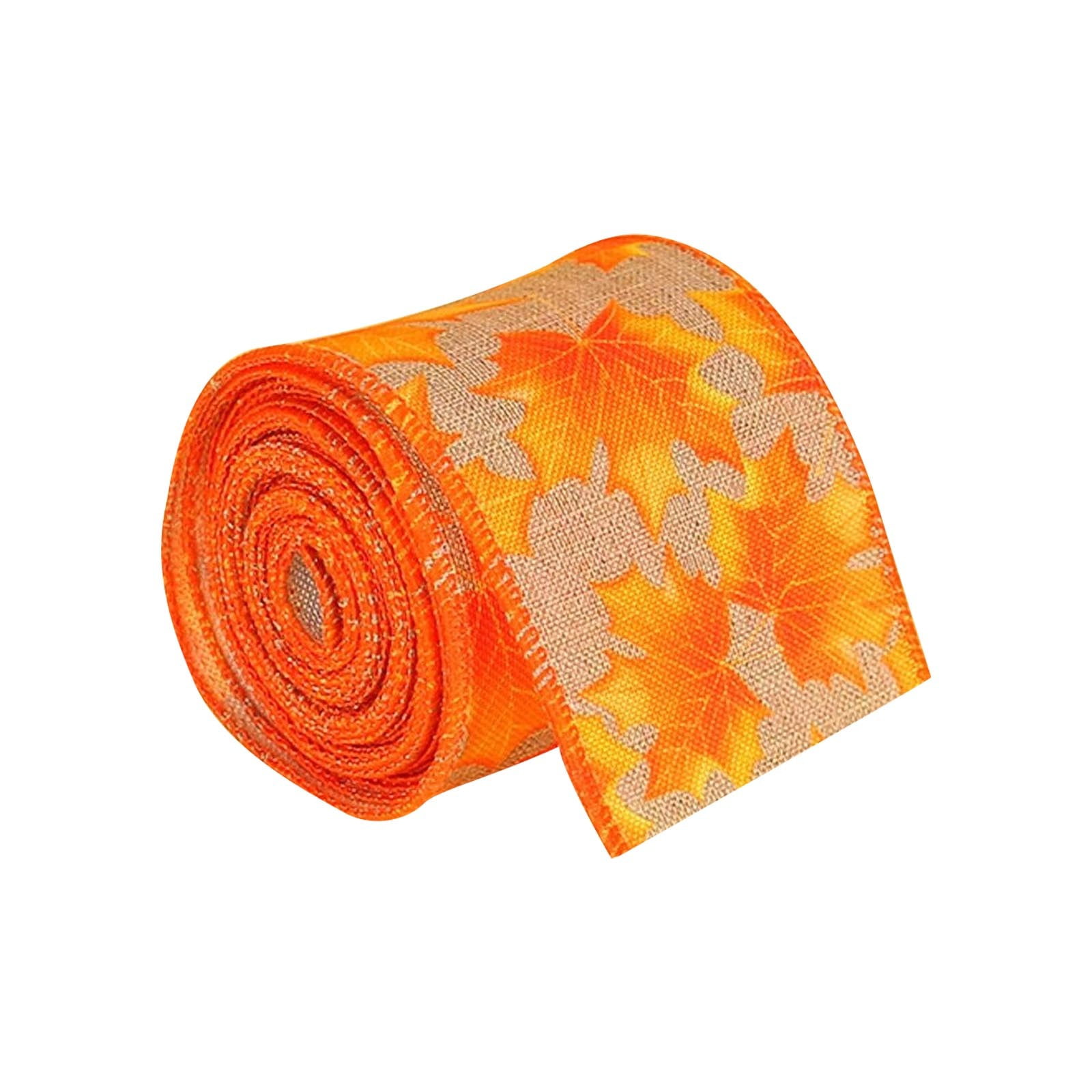 Fall Wire Ribbons Wadada 1 Rolls 2.4 x 180 Inch Thanksgiving Fall Wired Ribbon for Craft ...