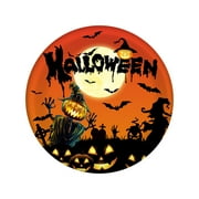 Wadada 10 Pcs Halloween Party Supplies Plates Cups Serve 10 Halloween Disposable Paper Dinner Dessert Plates Spooky Cocktail Beverage Cups Plastic Fork Set Halloween (Orange,Pumpkin)