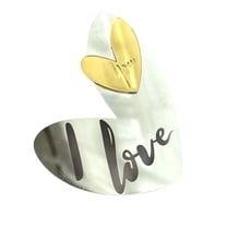 Wadada 10 Pcs Love Heart Cake Topper Cake Decoration for Valentine's Day Wedding Mother's Day, Acrylic Gold Cupcake Topper Picks Love You Letter Cake Topper for Party Cake Desserts Decor Supplie