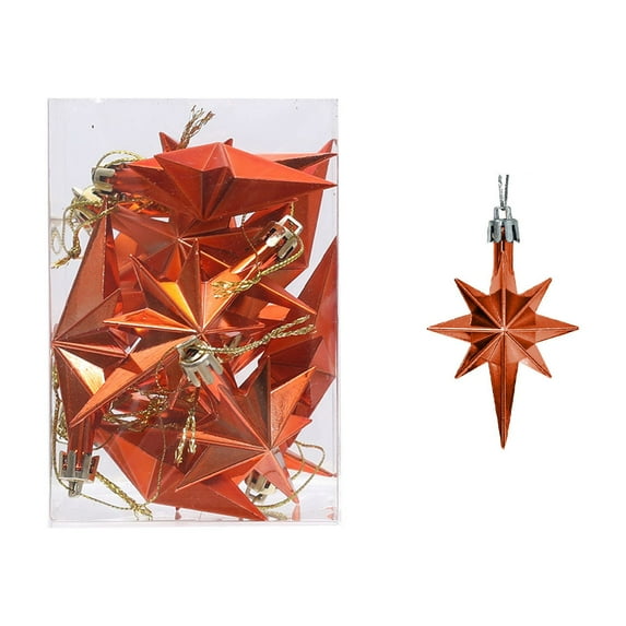 Wadada 12 Pcs Bethlehem Star Christmas Ornament 3.14inch Christmas Ornament Star Ornaments for Christmas Tree Plastic Star of Bethleham Ornament Hanging Christmas Tree Gift Decor for Xmas(Bronze)