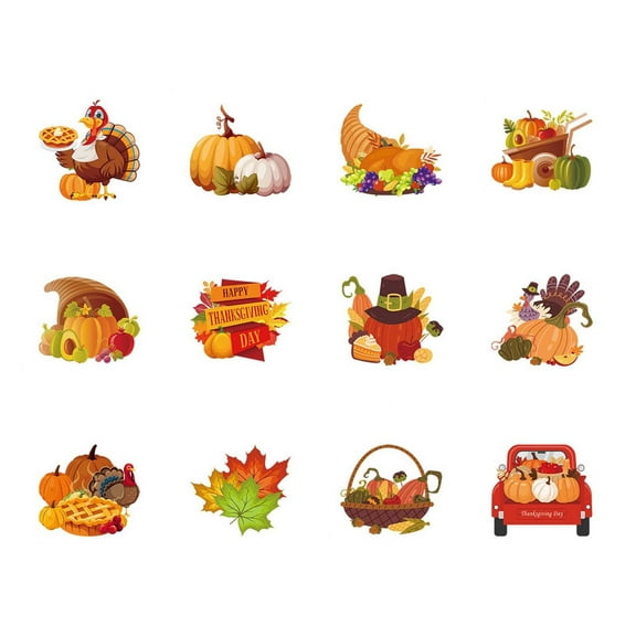 Wadada 12 Pieces Thanksgiving Cupcake Toppers Pumpkin Maple Topper Fall Themed Turkey Cake Picks Autumn Cake Decorations for Thanksgiving Day Cupcake Decoration