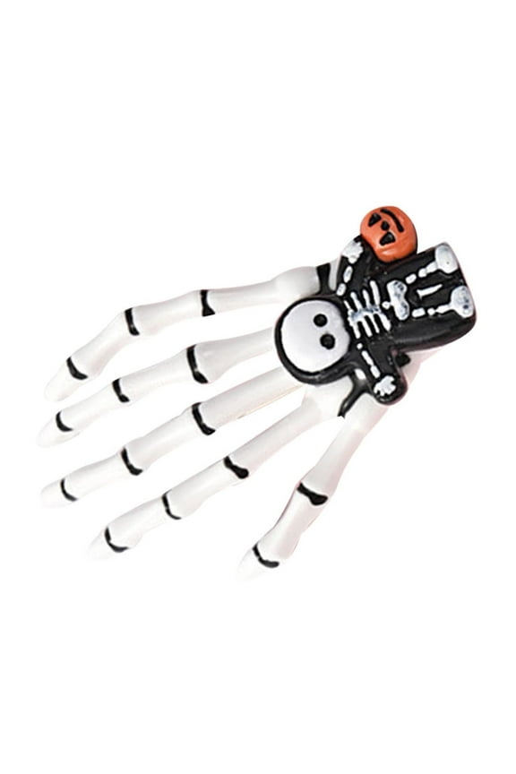 1PCS Halloween Hair Clips Skeleton Hands Bone Hair Clips Claws with Bat Pumpkin Hairpin Punk Rock Horror Blood Hair Clip for Women Girls Hair Accessories