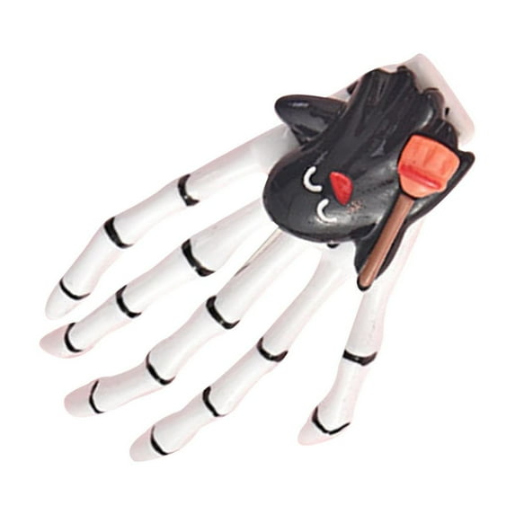 Wadada 1PCS Halloween Hair Clips Skeleton Hands Bone Hair Clips Claws with Bat Pumpkin Hairpin Punk Rock Horror Blood Hair Clip for Women Girls Hair Accessories