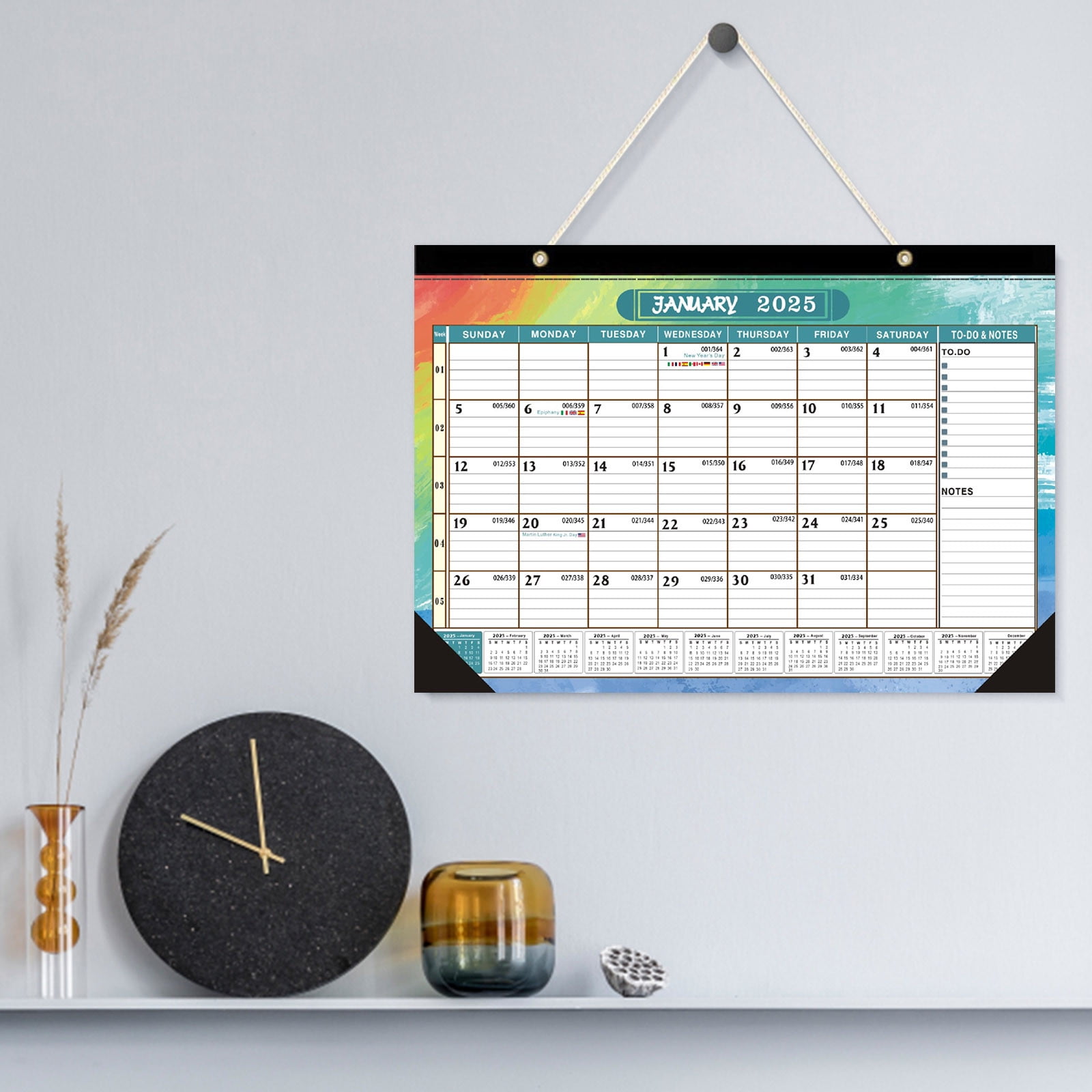Wadada 20242025 Desk Calendar ,July 2024 to December 2025, 12" x 17