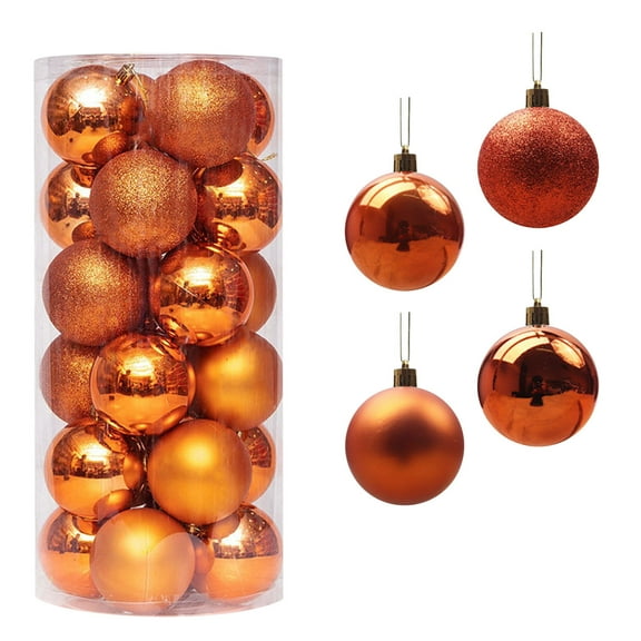 Wadada 24 Pcs Christmas Ball Ornaments 1.5 Inch Christmas Shatterproof Tree Decorations Glittering Plastic Christmas Hanging Ball Ornaments for Xmas Tree Home Holiday Party Decor