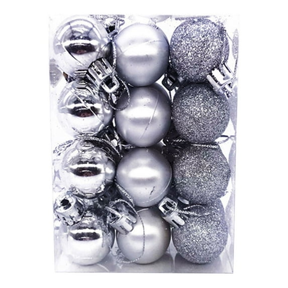 Wadada 24Pcs Christmas Balls, 3cm/1.2" Christmas Baubles Christmas Tree Baubles Reusable Christmas Balls Ornaments Shatterproof Xmas Baubles Hanging Decoration Christmas Tree Pendants for Home Party