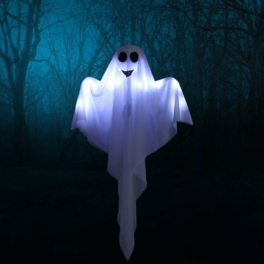 Wadada 27" Halloween Light-up Hanging Ghost, Flying Ghost with Glowing Body for Halloween Haunted House Prop, Indoor/Outdoor, Tree, Patio, Yard, Lawn Garden Decorations