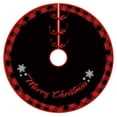 thumbnail image 1 of Wadada 35 Inch Christmas Tree Skirt Large Double Layer Buffalo Plaid Check Xmas Tree Decoration Merry Christmas Tree Skirt Mat Decor for Winter Holiday Party Christmas Decoration(Red Black), 1 of 7